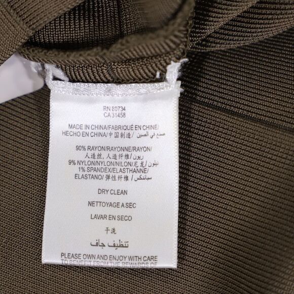 Herve Leger Kristen Mini Dress in Olive Rayon - Picture 6 of 7